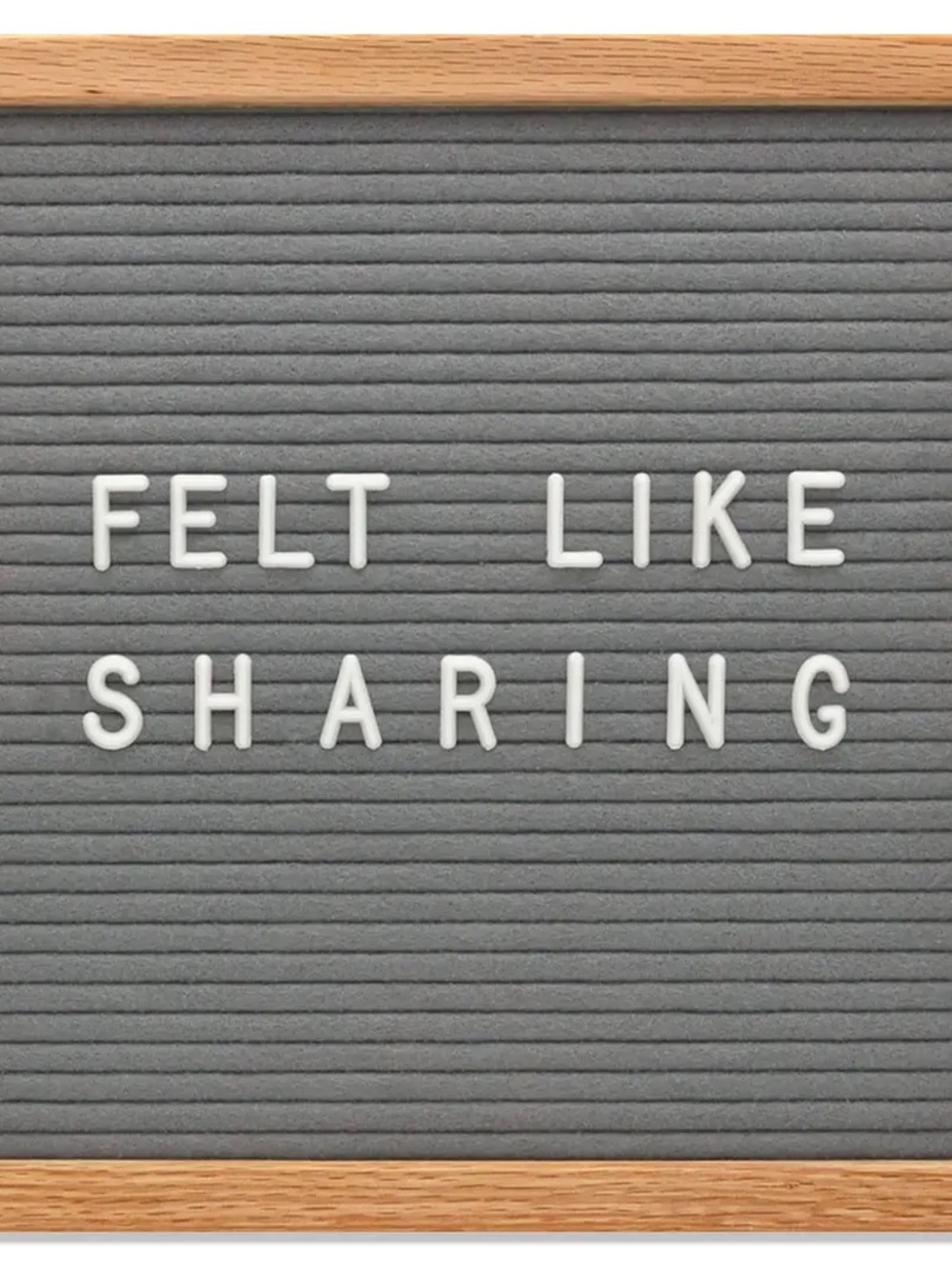 Felt Letter Board with White Letters - Gray Felt, Wooden Frame